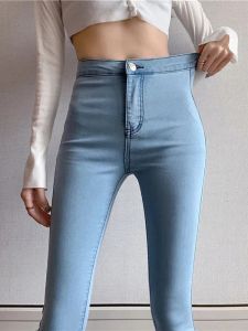 Jeans Sexy Skinny taille haute pantalon en Denim mince printemps automne Stretch cheville Streetwear crayon Denim pantalon nouveau jean classique femme