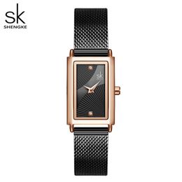 Jeans Shengke Women Watches Fashion Genève Design Ladies Watch Brand Rectangle Quartz Quartz montre des cadeaux pour les femmes