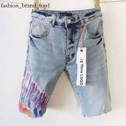 Jeans shorts jeans violets mens jeans fit patch vintage détresse déchirée détruite de motard de gueule