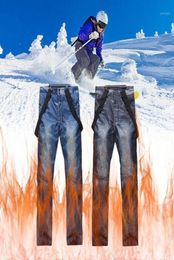 Jeans Skibroek Hele Mannen En Vrouwen Outdoor Winddicht Waterdicht Dikke Warme Ademende Broek Ski Snowboard Broek18071146
