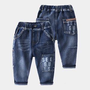 Jeans printemps automne 3 4 5 6 7 8 10 12 ans vêtements pour enfants enfants personnalité droite pantalons longs lettre jeans pour bébés garçons 230413