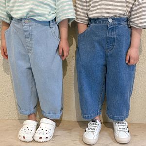 Jeans Spring Children's Loose Casual Jeans Solid Children's Denim Trousers 230406