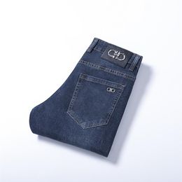 Jeans Frühling Sommer Dünne Männer Slim Fit Europäischen Amerikanischen High-end-Marke Kleine Gerade Doppel O Hosen F208-33382