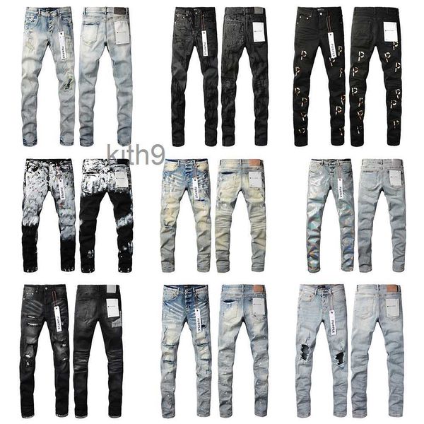 jeans jambe droite Jeans pour hommes designer Hommes Designer Hip Hop Mode Hommes Pantalons Top Qualité violet Moto cool denim pantalon AYEN