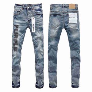 Jeans Top Mens Blue Skinny Fit Patch Vintage Distre Ripped Detracted Stretch Biker Denim Black Slim Hip Hop Pantalon pour hommes Jean NVKJ