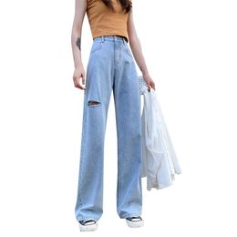 Jeans femmes été Vintage femme pantalons longs Cowboy femme ample Streetwear papillon imprimé pantalon taille haute jean