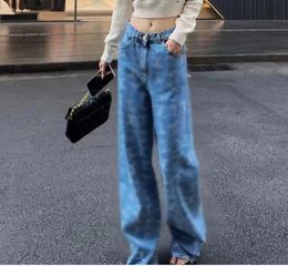 Jeans Diseñador Femenino pantalón de la pierna recta pantalones de mezclilla diamantes logo imprima jean pantalones de pantalones llenos ropa de altamente calidad ropa de alta calidad
