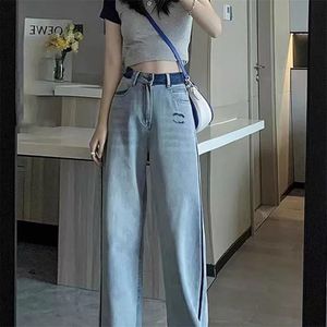 Jeans Pantalones de pierna ancha de diseñador para mujer, pantalones de mezclilla estampados bordados, pantalones de mezclilla adelgazantes, ropa de marca de moda para mujer