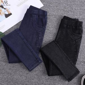 jeans vrouwen met hoge taille elastische plus size verzachter skinny potlood denim broek Gary LJ201013