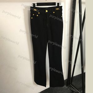 Jeans Dames Designer Hoog getailleerde metalen gesp Slanke jeans Uitlopende losse denimbroek Modebroek