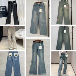 Jeans Dames Designer Trouser Rechte strakke Capris denim broek Voeg Fleece Dikke Dikke Dikke Jean Pants Brand Women kleding Borduurwerk afdrukken toe