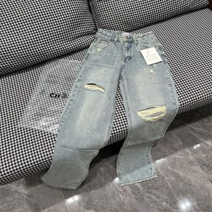 Jeans dames high street designer broek benen open vork strakke capris borduurwerk denim broek warme slanke Jean groothandel merk
