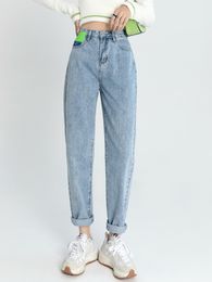 Jeans Zhisilao Nieuwe High Taille Harem Jeans Vrouwen Vintage vriendje Straight denim broek zomer 2022 Koreaanse mode