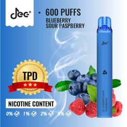 JEC 600 Puffs TPD 2 ml 400 mAh Battercapaciteit Goede smaak 1.4OHM