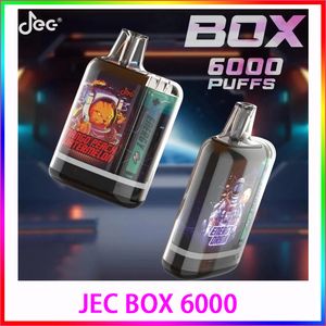 JEC BOX 6000 Puffs 6000 puffs Dimension 82*49*22mm Batterie 13350/500mAh Capacité liquide 10ml crazvapes