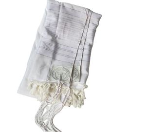 Jedaica Tallit Châle Talit Polyester blanc avec des sacs tallis écharpes de prière talis israel cadeau 140x190cm5053634