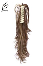 Jeedou Short 14 "35cm 95g DIY Fonds en forme de métal déformable Claw Ponytail synthétique Gradient Ponytails Extensions de cheveux Couleur noire 2101089166396