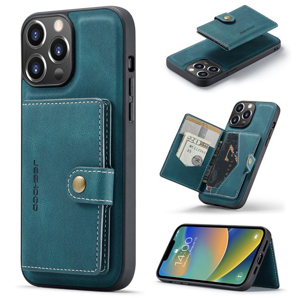 Jeehood Étuis de téléphone détachables pour Samsung Galaxy S22 Ultra S21 Plus S20 S21FE S20FE Note20 Note10 Pro Note9 Note8 Sony Xperia 10 1 5 Plusieurs emplacements pour cartes Coque portefeuille