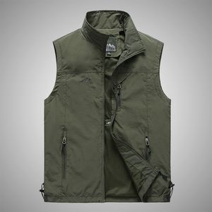 Jeep road quatre saisons mince hommes gilet extérieur grande taille multi-poches gilet pêche séchage rapide gilet décontracté