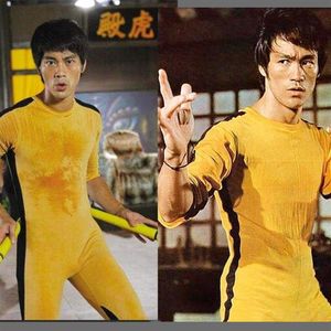 Jeet Kune Do Game of Death Kostuum Jumpsuit Bruce Lee Klassieke Gele Kung Fu Uniformen Cosplay JKD259q