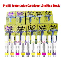 Jeeter Juice Ceramic Coil Cartoudge Glass Atomizer Vape chariots 1 ml Préploiment 510 Huile épaisse avec vaporisateur 10 couleurs Emballage