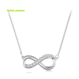 JEEVA – collier avec pendentif d'amour infini en argent Sterling 925, chaîne de cou en diamant de laboratoire Moissanite pour femmes, bijoux fins d'anniversaire