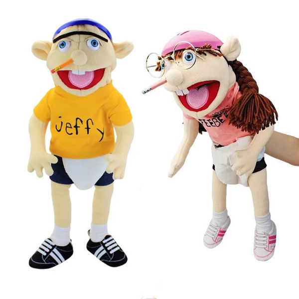 Jeffy Hand Puppet Cartoon Toy Toy en peluche Poupée Soft Figurine Sormide Oreiller éducatif Playhouse Children Children Baby Gift 231227