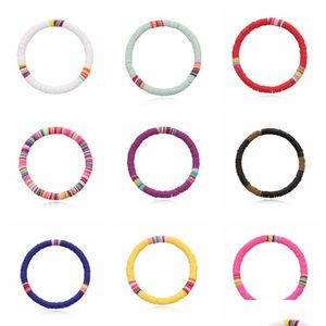 Jelly 12 Pcs Argile Douce Surfeur Perles Africaines Tour De Cou Colorf Bracelet Élastique À La Main Boho Léger Pour Femmes Filles 6 Mm Summer Beach Dhvtj