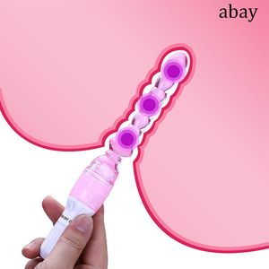 Jelly Anal Butt Plug Vibrador juguetes sexy para Mujeres Hombres Coples Juguete para adultos Dildo Stick Cuentas potentes erótico vibrante
