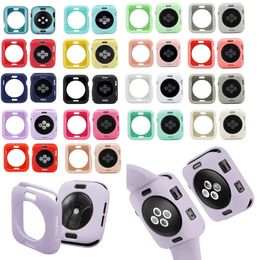 Candy Kleur Solid Jelly Soft TPU Siliconen Beschermhoes Case Voor Apple Watch iWatch serie 6 5 4 3 2 44mm 42mm 40mm 38mm iwatch8 Ultra 49mm