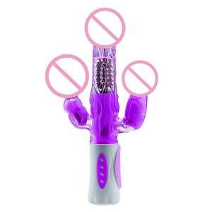 Vibrateur de gode jelly rotatif lapin imperméable poussant les femmes vibratrice multispice stimulateur de spot g massage sexy jouet
