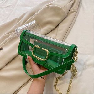 Jelly Handtas Crossbody Bag Designer Tassen voor vrouwen eenvoudige PVC transparante messenger schoudertas ketting onderarm handtassen zomerzakken 230715