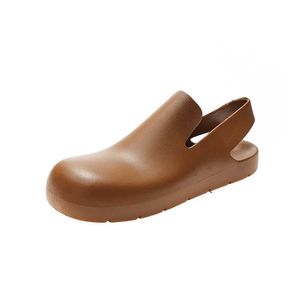 Zapatos de gelatina Botas de lluvia de suela gruesa de verano Zapatillas de puntera de goma Sandalias planas perezosas Sandalias para mujeres 210611