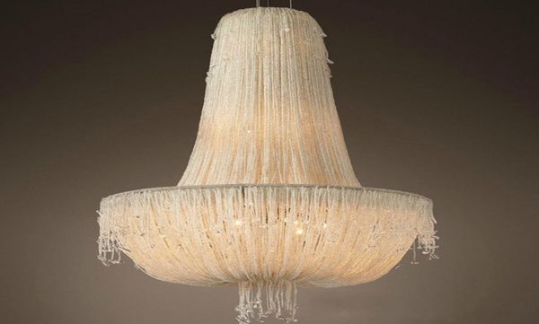 Jellyfish Drop Light French Country White White Unique Foyer Lantern Chandelier Cocina suspendida Accesorios3608323