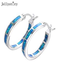 Jellystory de alta calidad 925 Pendientes de plataforma de plata de 24 mm Pendientes de piedras preciosas ópticas para mujeres Regalos de joyería de boda 220212833078