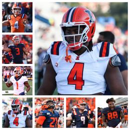 JER'ZHAN NEWTON Illinois Fighting Illini voetbalshirt 4 JOHN PADDOCK 1 Isaiah Williams 9 LUKE ALTMYER 2 SABOOR KARRIEM 20 TYLER STRAIN allemaal gestikt