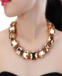 Jerollin Mode-sieraden Gouden Ketting 5 Kleuren Vierkante Bril Chunky Choker Verklaring Bib Ketting voor Vrouwen6578178