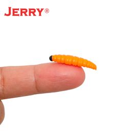 Jerry 50pcs arc-en-ciel truite appât silicone worms insectes larves soft artificiel pêche les leurres kit