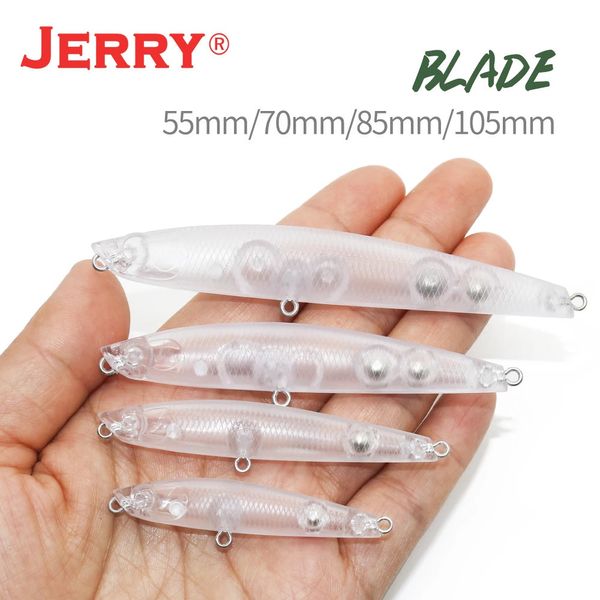 Jerry Blade cuerpo en blanco sin pintar señuelo flotante Topwater cebos duros ultraligeros 10 lápiz de la PC aparejos de pesca de plástico 231229