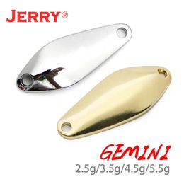 Jerry Draco 50 Uds 2,5g 3,5g 4,5g Micro cucharas señuelo de Pesca sin pintar área en blanco cucharas de trucha Spinner cebo Pesca intermitentes 240312