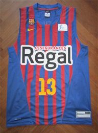 Jersey Canotta #13 Jasikevicius Barcelona Camiseta Fiba Trikot Maillot BasketSbal Jersey Borduurwerk Stikte aanpassing elke maat en naam