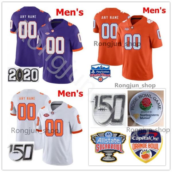 Jersey personnalisé femmes jeunes hommes NCAA College Clemson Tigers Football 2 Kelly Bryant Jersey 4 Deshaun Watson 5 Tee Higgins 23 Lyn-J Dixon Justy