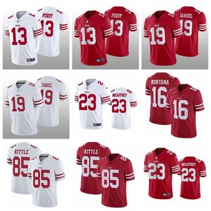 Jersey San Francisco''49ers''hombres Mujeres Jóvenes Brock Purdy #13 Christian Mccaffrey Deebo Samuel #19 Nick Bosa George Kittle