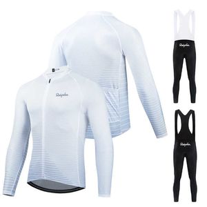 Maillot Ensembles 2023 Ralvpha NOUVEAU Blanc Noir Vêtements à manches longues pour hommes Haute Qualité Mountain Road Cycling Shirt Maillot mbre Ciclismo Z230130