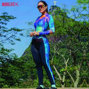 Ensembles de maillots MLC 2022 New Full Riding Women's Triathlon Outdoor Team Racing Uniform Long Cycling Suit Jumpsuit Z230130