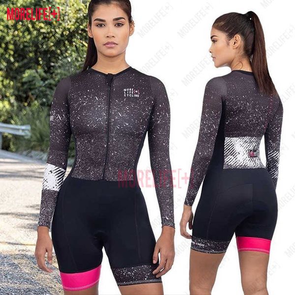 Ensembles de jersey MLC femmes cyclisme combinaison à manches longues combinaison d'équitation tenue de ville vélo Lycra vêtements Ropa de mujer avec Gel Pad Z230130