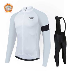 Jersey Sets PNS jersey invierno polar cálido hombres ciclismo camisa Ciclismo ropa Maillot Hombre pantalones babero traje Ropa Ciclismo Z230130