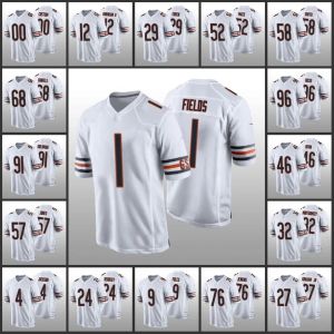 Jersey Groothandel Custom Chicago''bears''men #52 Khalil K 32 David Montgomery 1 Justin Fields 58 Roquan Smith Dames Jeugd Wit Draft Game