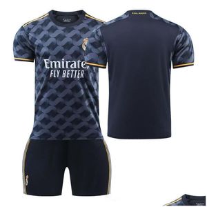 Jerseys 2023-2024 Real Madrid Away 2 Stadion Jersey voor advertenties en kinderen Drop Delivery Baby Kinderzwangerschapskleding Childrens Athleti Otvoy