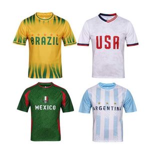 Jerseys 2024 US Cup Hoge kwaliteit voetbalshirt Argentinië US voetbalshersey Mexico Brazilië Brazilië Voetbaluniform Heren H240508